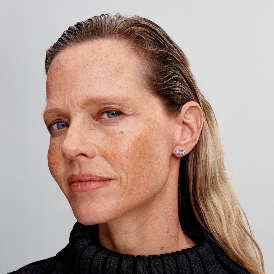 Pandora Sparkling Bow Stud Earrings - Image 3