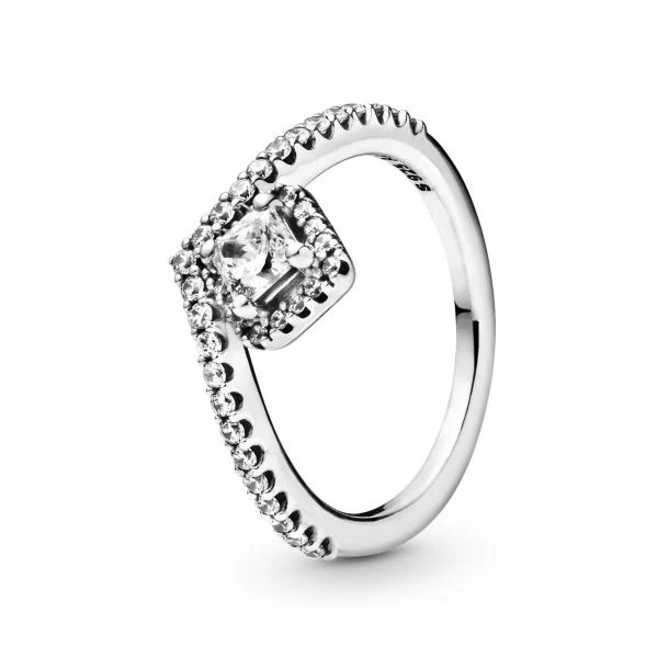 Pandora Sparkle Square Wishbone Ring