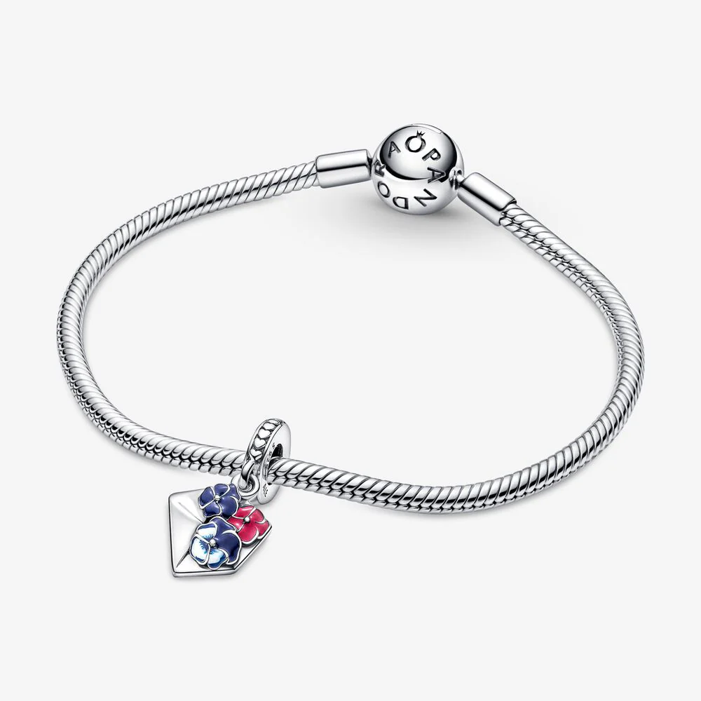 Pandora Pansy Flower Envelope Dangle Charm - Image 5