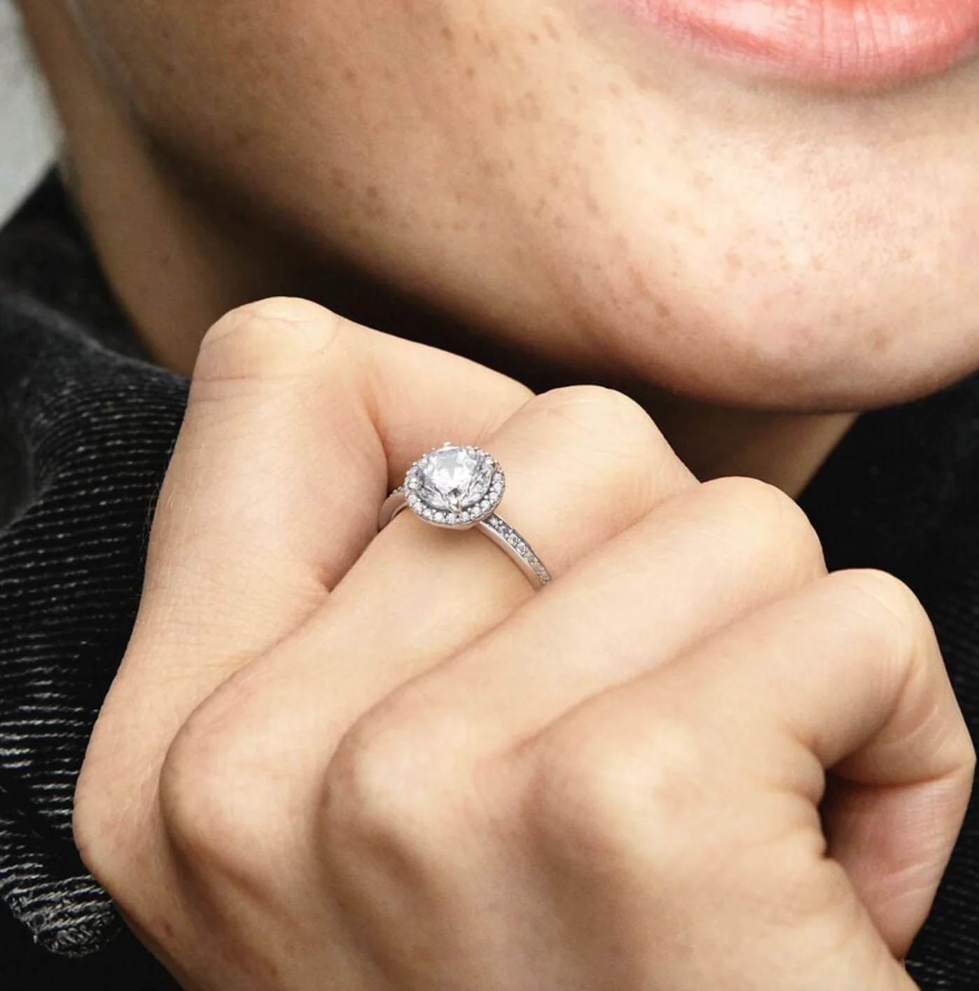 Pandora Round Sparkle Halo Ring - Image 4