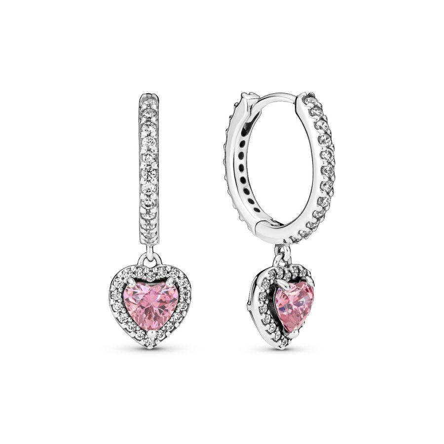 Pandora Sparkling Halo Heart Hoop Earrings