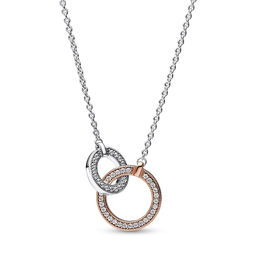 Pandora Two tone Intertwined Circles Necklace