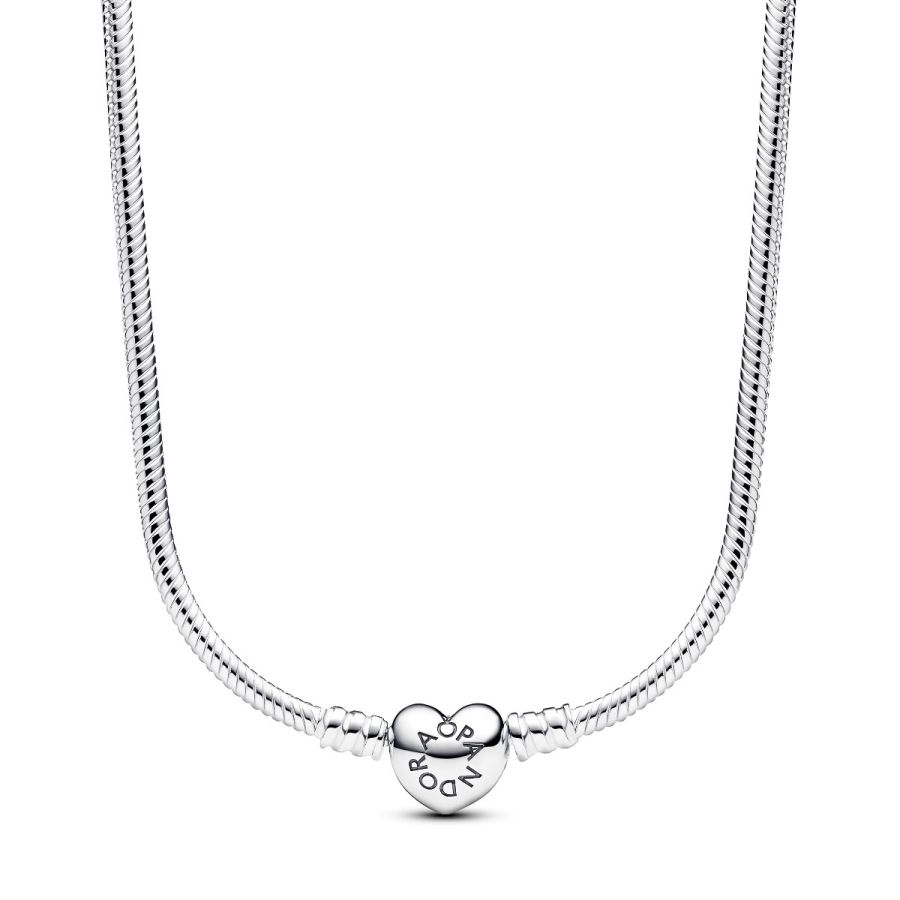 Pandora Heart Clasp Snake Chain Necklace