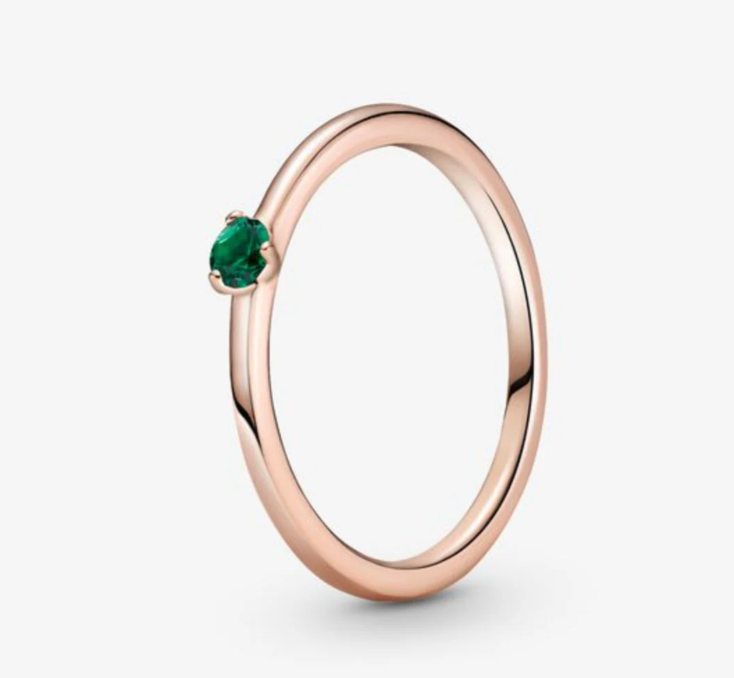 Pandora Rose Green Solitaire CZ Ring