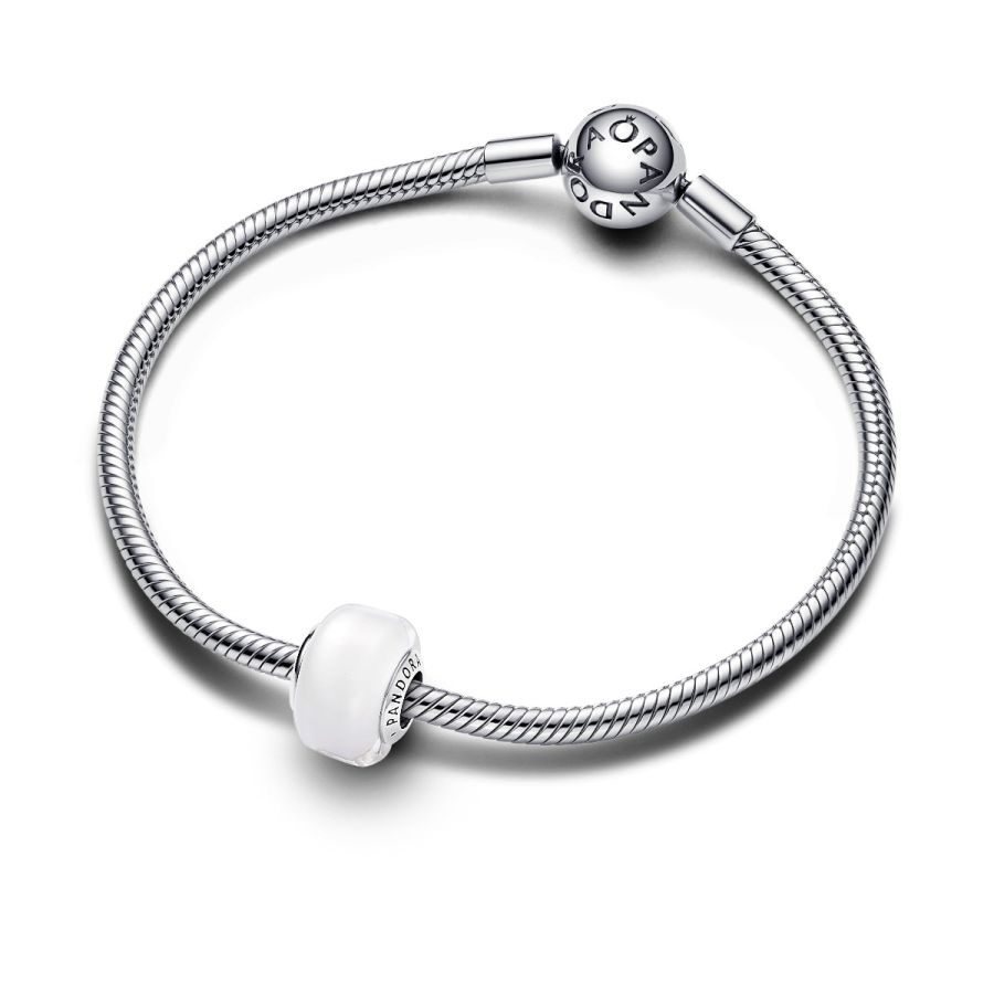 Pandora White Mini Murano Glass Charm - Image 3