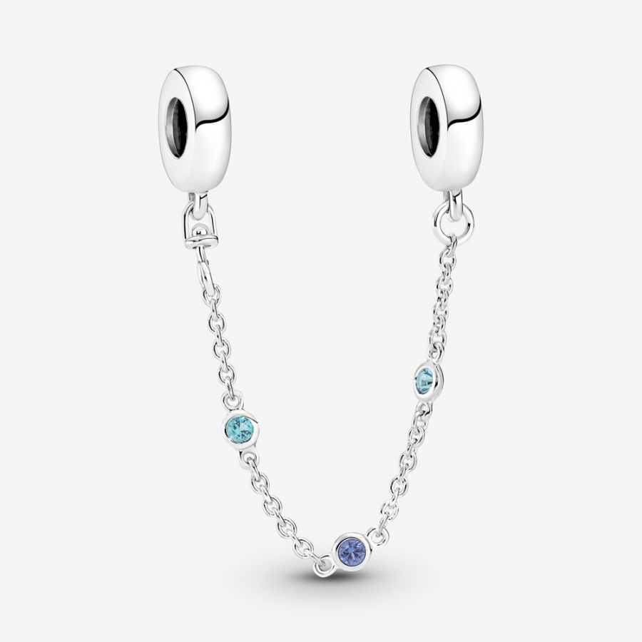 Pandora Triple Blue Stone Safety Chain