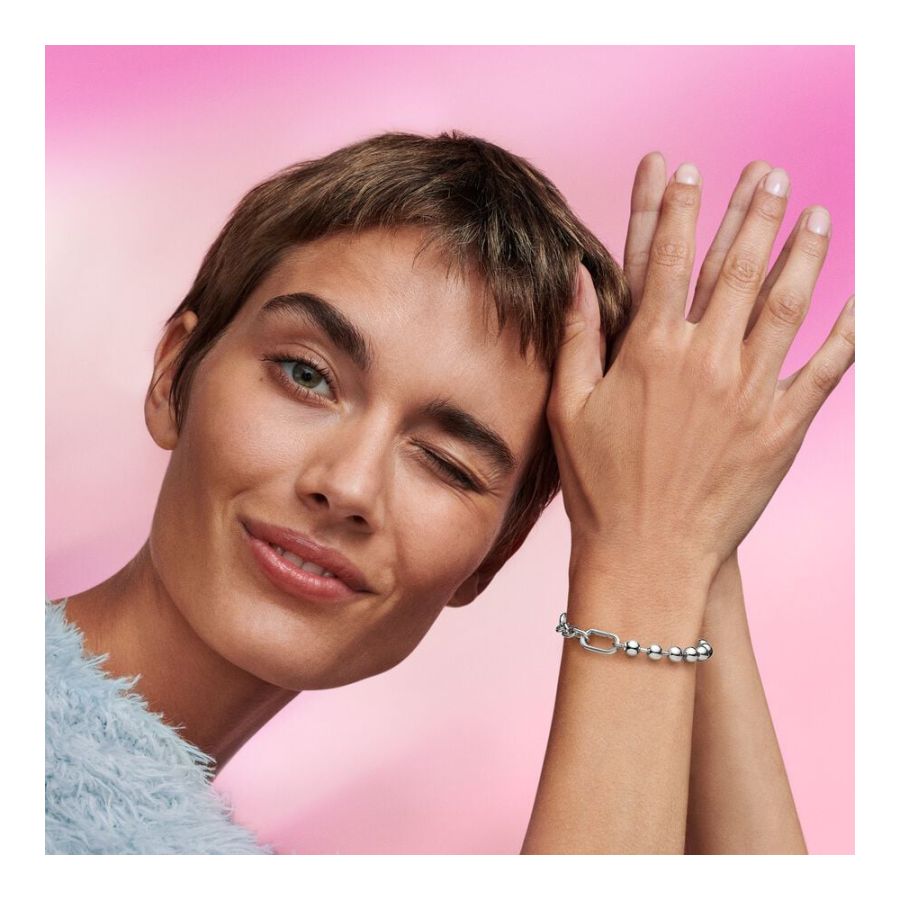 Pandora Metal Bead & Link Chain Bracelet - Image 3