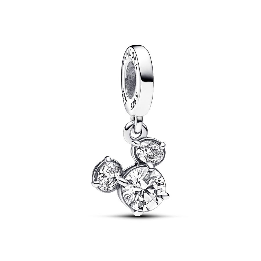 Pandora Mickey Mouse Sparkling Head Silhouette Dangle Charm