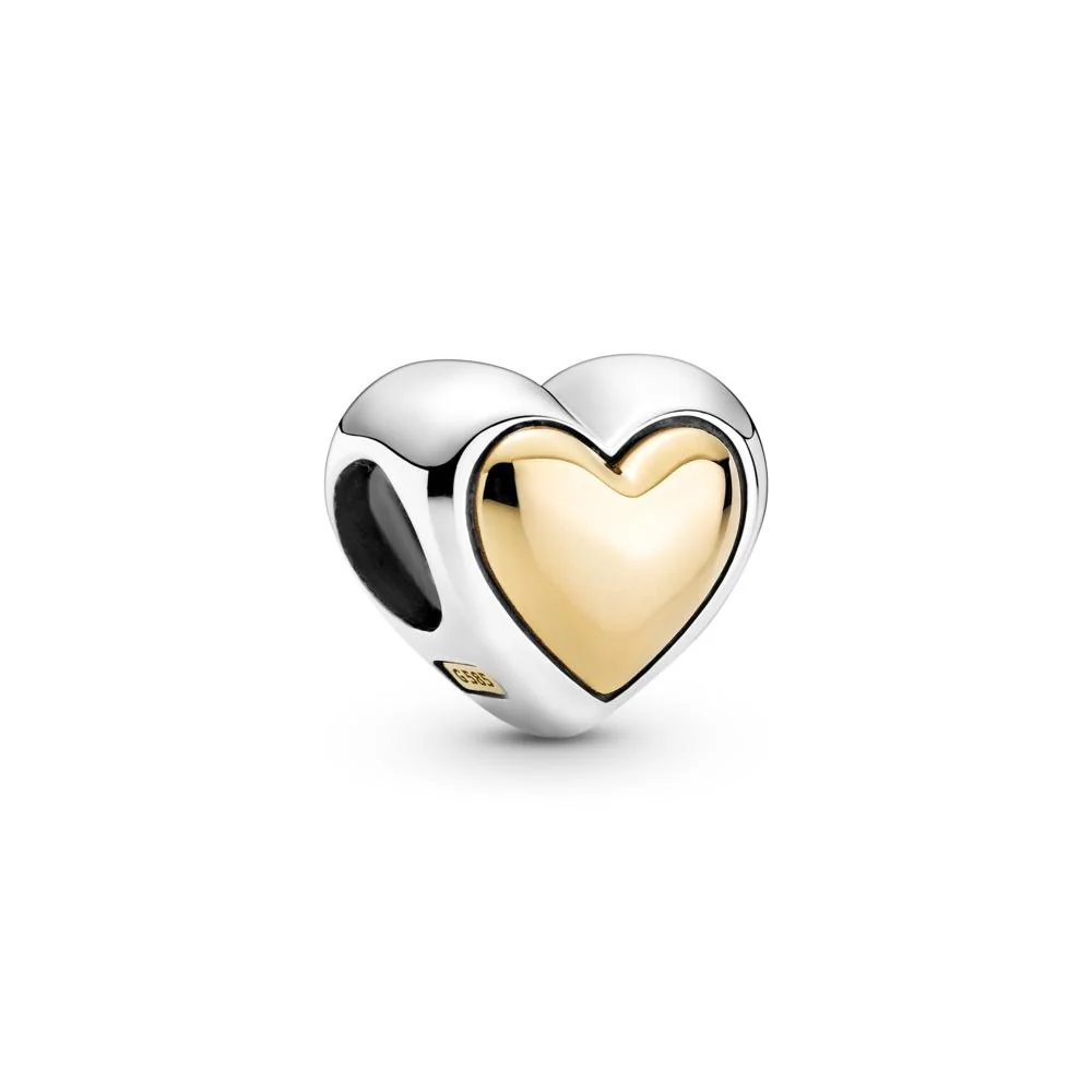 Pandora Domed Golden Heart Charm