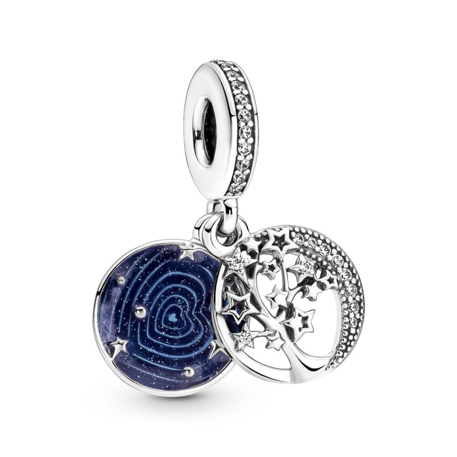 Pandora Double Dangle Tree & Galaxy Moon Charm