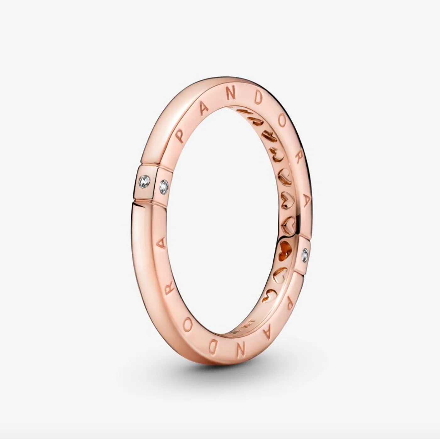 Pandora Logo & Hearts Ring | Rose