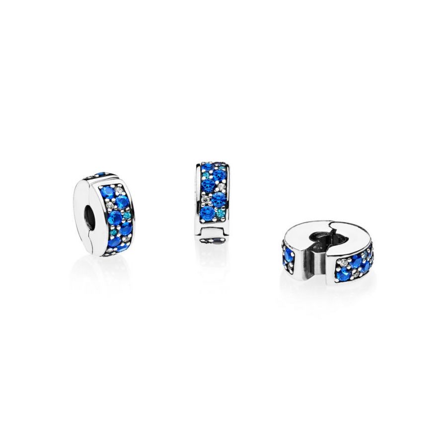 Pandora Blue Pavé Clip Charm - Image 4