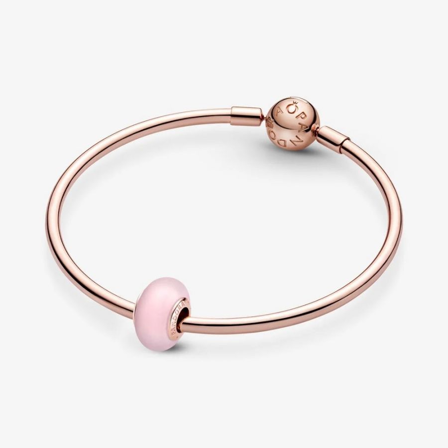 Pandora Matte Pink Murano Glass Charm - Image 3