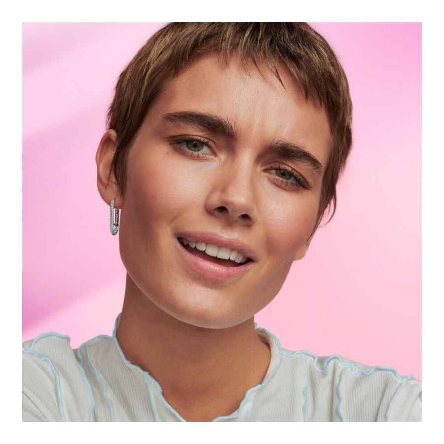 Pandora Extended Pavé Link Single Earring - Image 3