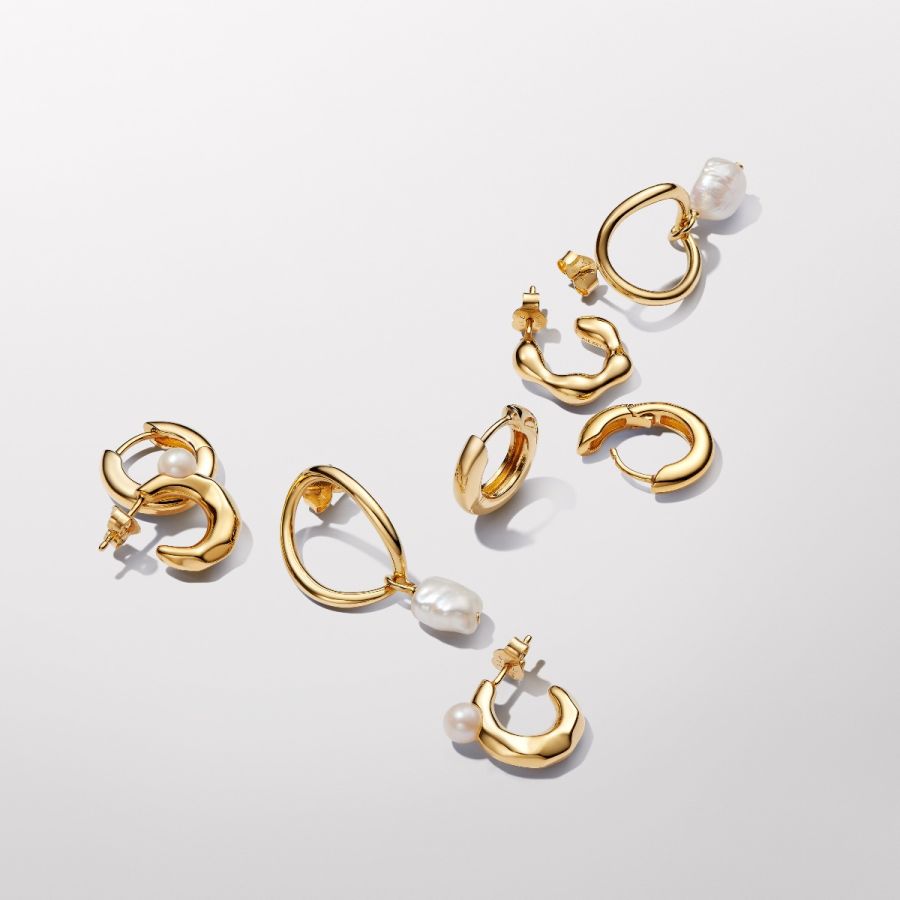 Pandora Organically Shaped Open Hoop Earrings - Image 3