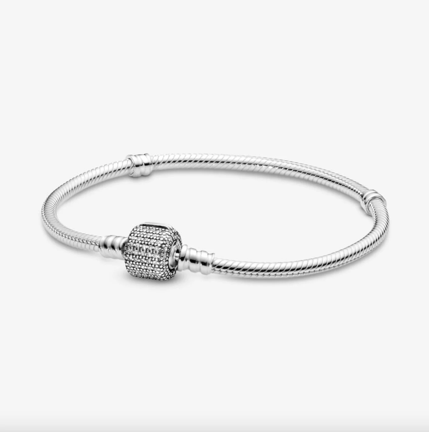 Pandora Sparkling Pavé Clasp Snake Chain Bracelet