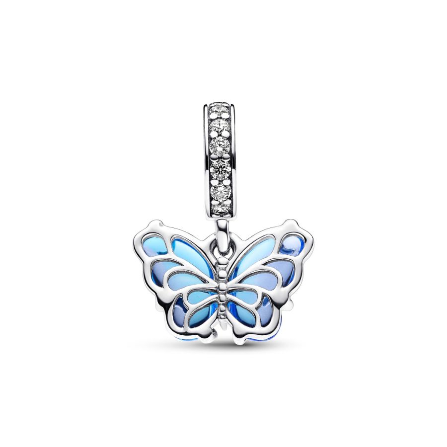 Pandora Blue Murano Glass Butterfly Dangle Charm - Image 4