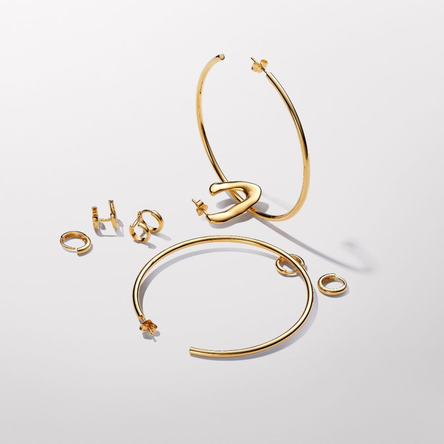 Pandora Organically V-shaped Open Hoop Earrings - Image 3