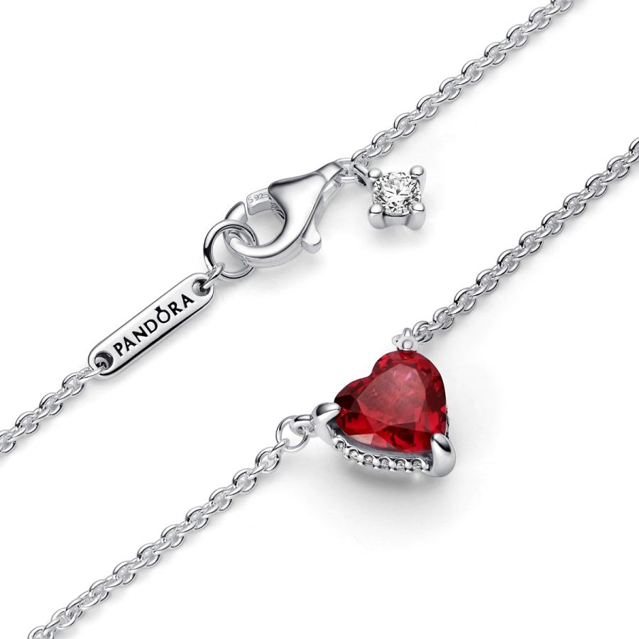 Pandora Sparkling Heart Halo Pendant Collier Necklace - Image 3