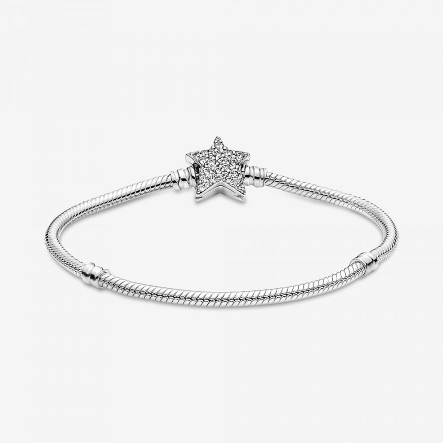 Pandora Asymmetric Star Clasp Snake Chain Bracelet - Image 3