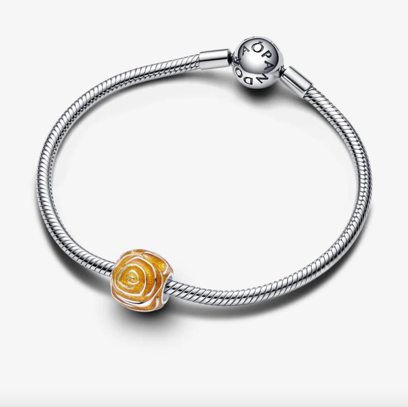Pandora Yellow Rose in Bloom Charm - Image 3