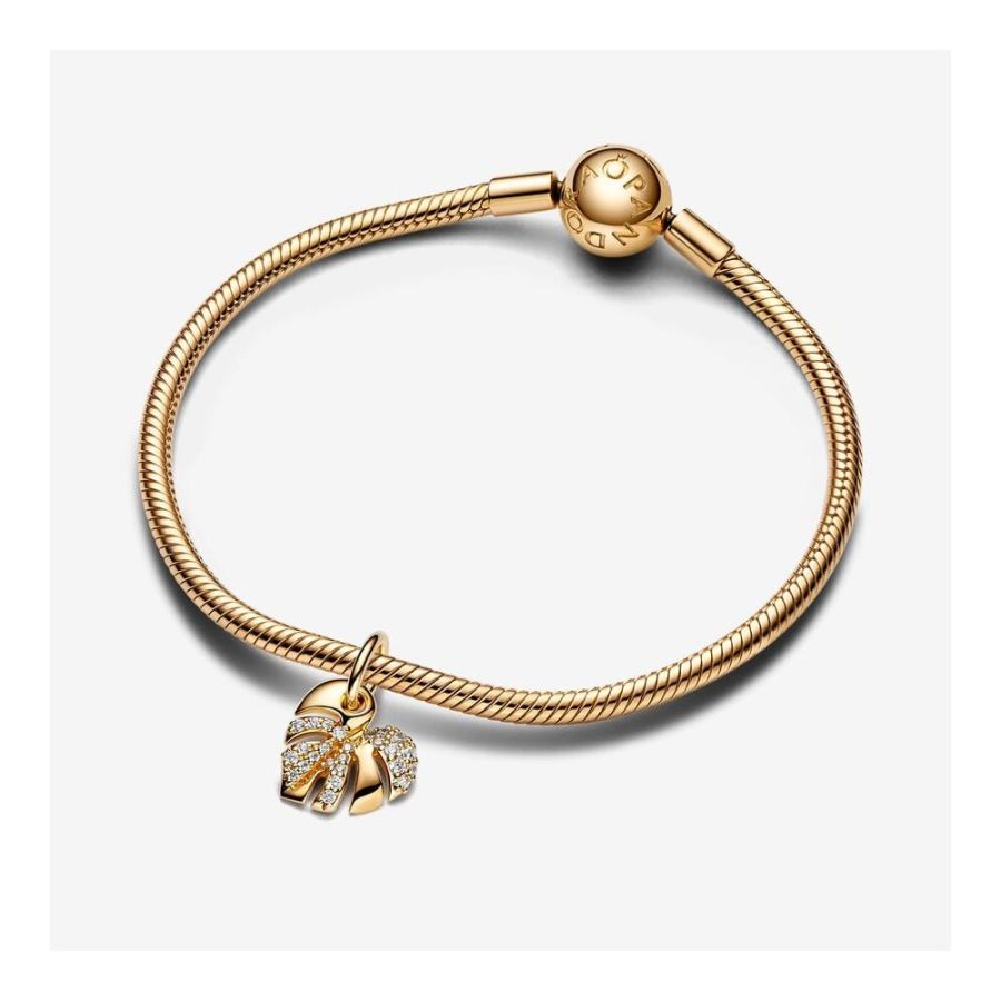 Pandora Sparkling Monstera Leaf Dangle Charm - Image 4