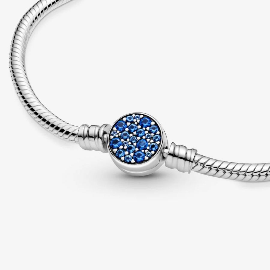Pandora Sparkling Blue Snake Chain Bracelet - Image 6