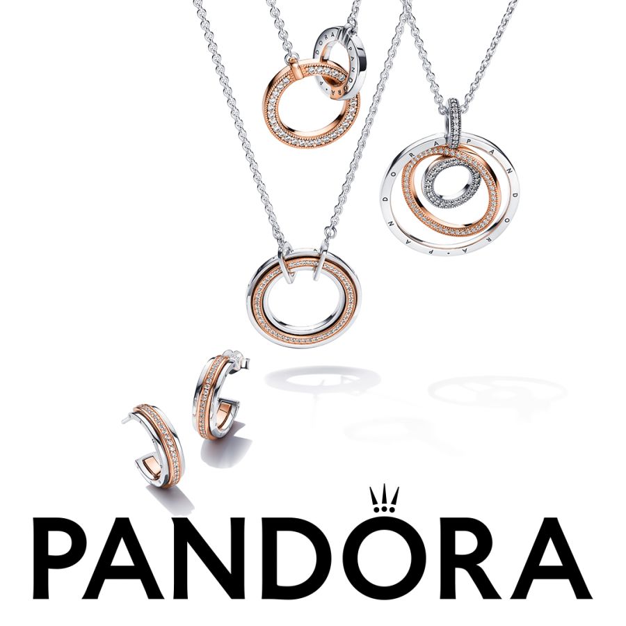 Pandora Two tone Intertwined Circles Necklace - Image 6