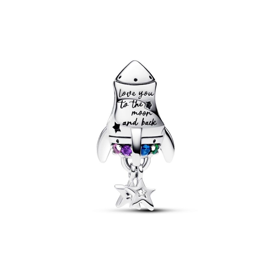 Pandora Space Love Rocket Charm - Image 4