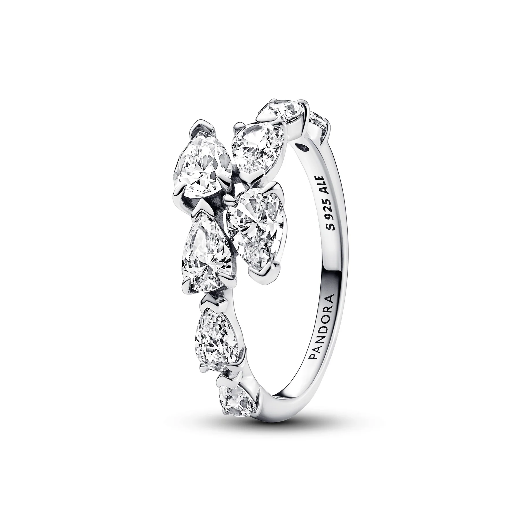 Pandora Sparkling Overlapping Band Ring