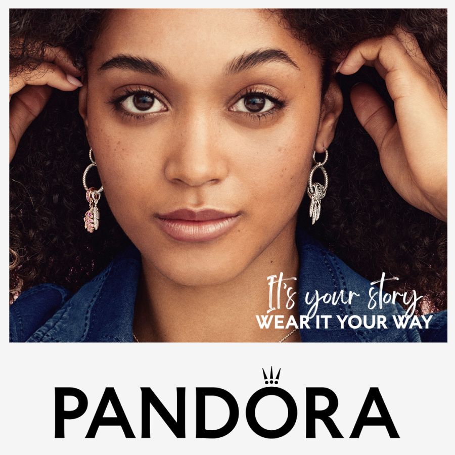 Pandora Pavé & Logo Circle Reversible Stud Earrings - Image 5