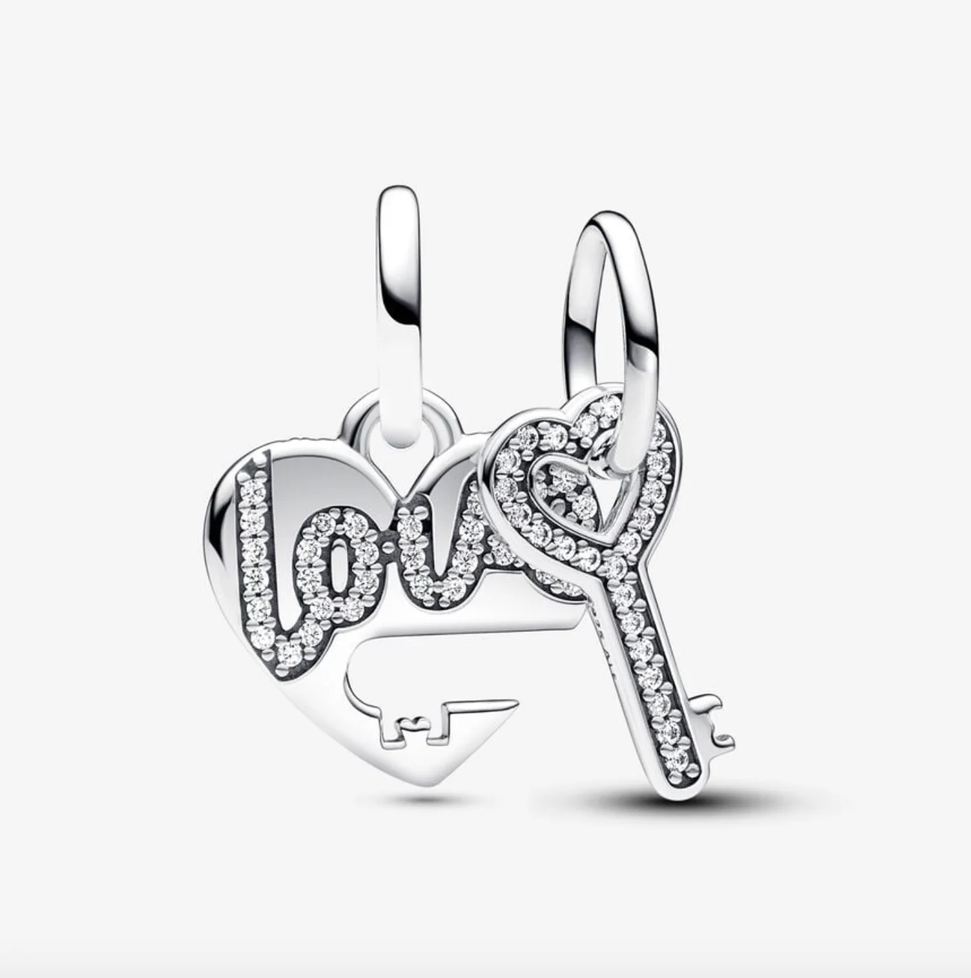 Pandora Splittable Heart & Key Dangle Charm