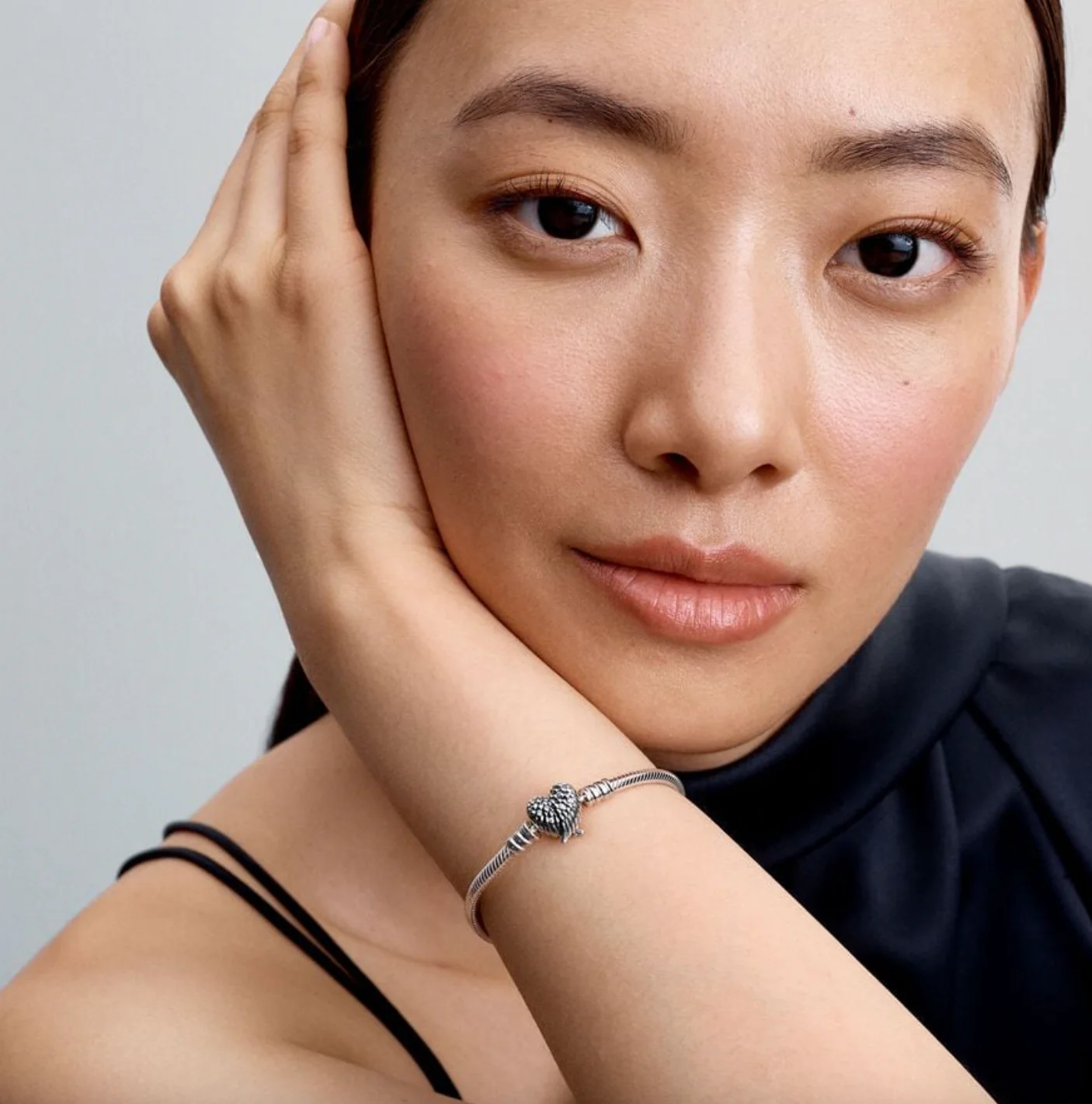 Pandora Heart Wings Clasp Snake Chain Bracelet - Image 3