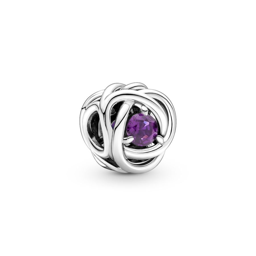 Pandora February Purple Eternity Circle Charm