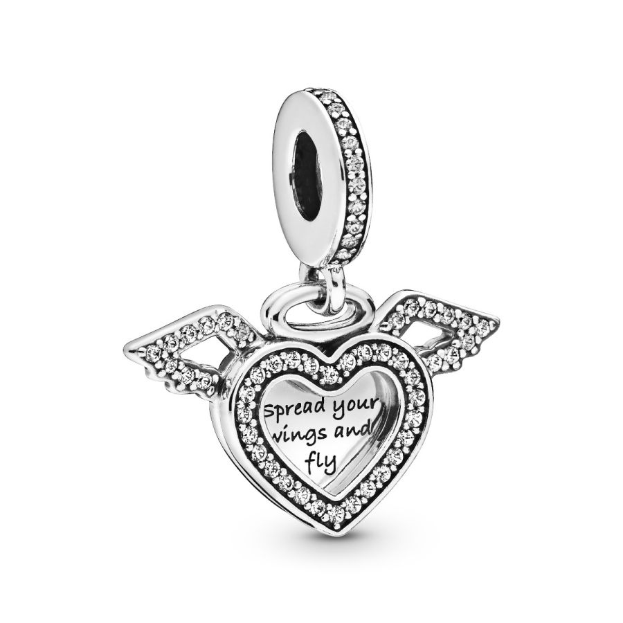Pandora Heart and Angel Wings Charm