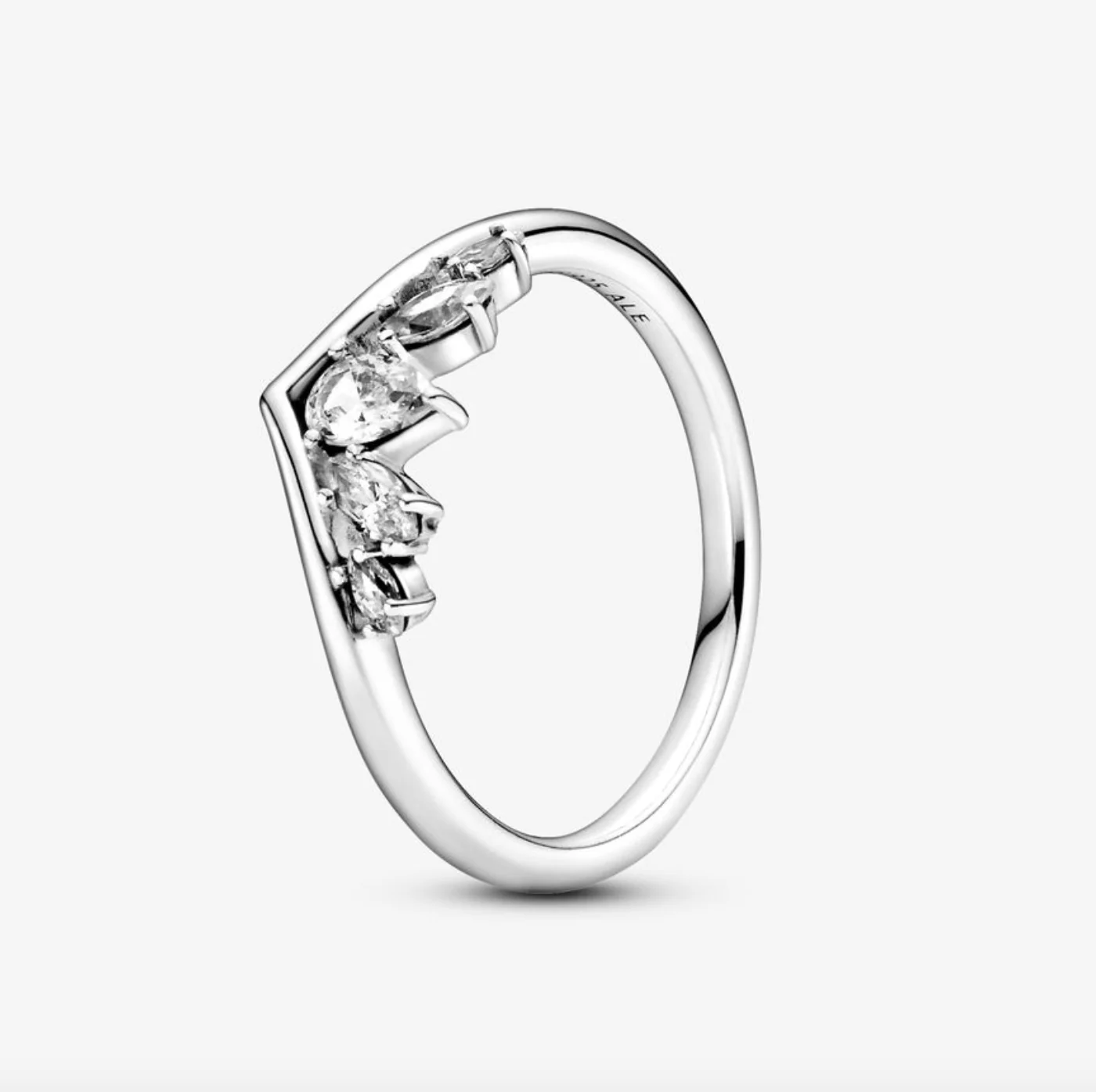 Pandora Sparkling Pear & Marquise Wishbone Ring