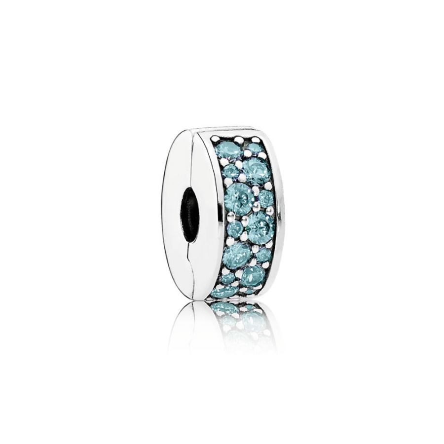 Pandora Teal Pavé Clip Charm
