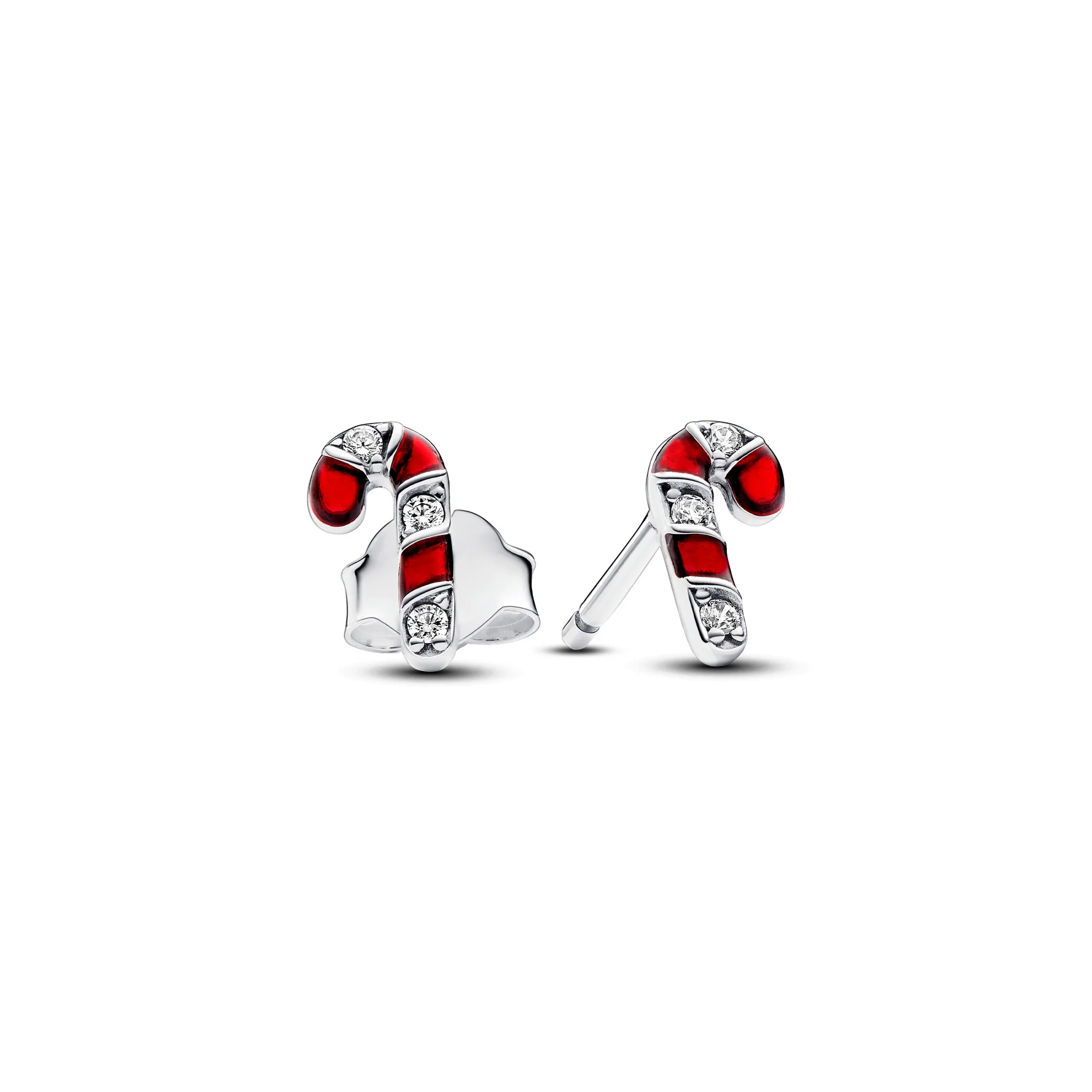 Pandora Sparkling Red Candy Cane Stud Earrings