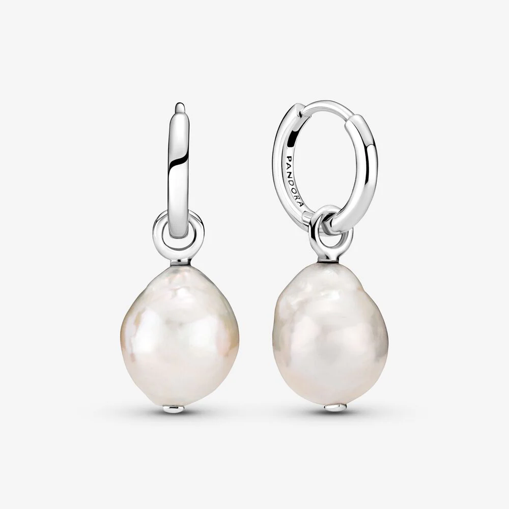 Pandora Freshwater Cultured Baroque Pearl Hoop Earrings