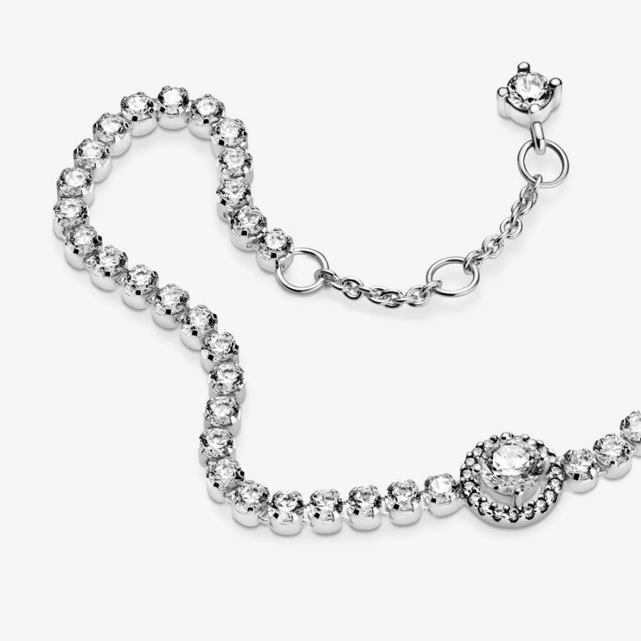 Pandora Sparkling Halo Tennis Bracelet - Image 4