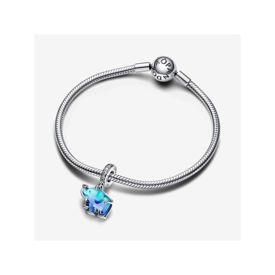 Pandora Blue Murano Glass Elephant Dangle Charm - Image 4