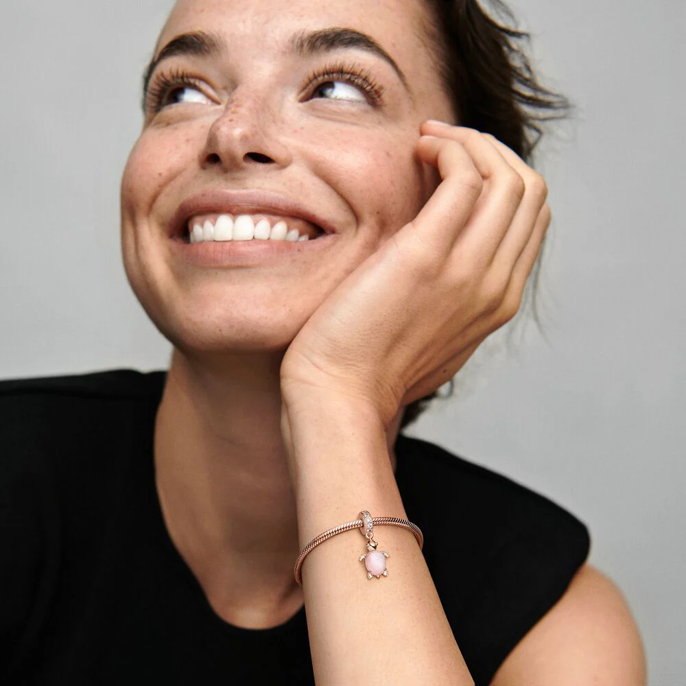 Pandora Murano Glass Pink Sea Turtle Dangle Charm - Image 3