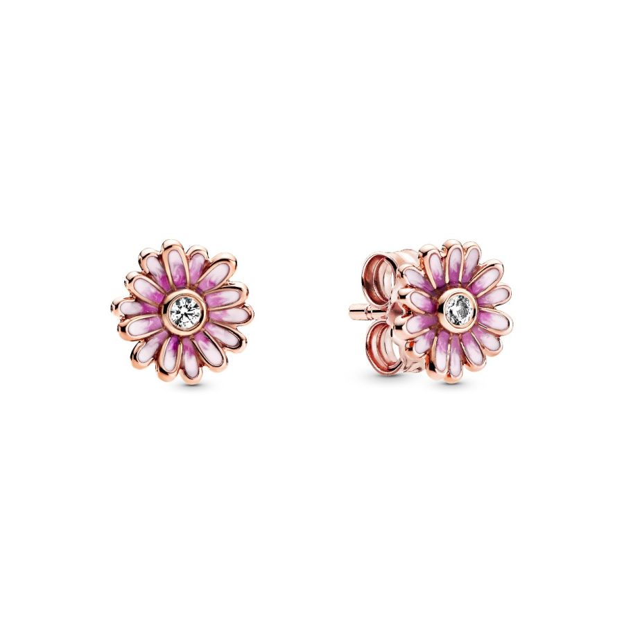 Pandora Pink Daisy Flower Stud Earrings