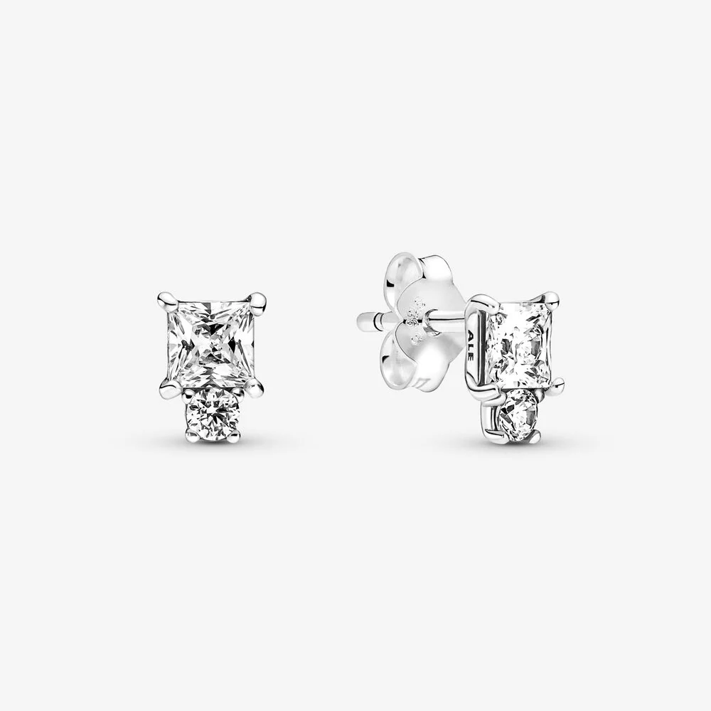 Pandora Sparkling Round & Square Earrings