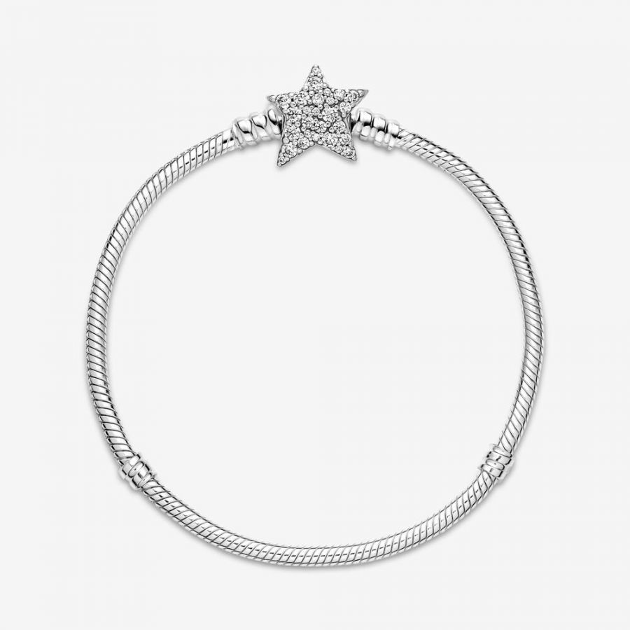Pandora Asymmetric Star Clasp Snake Chain Bracelet - Image 4