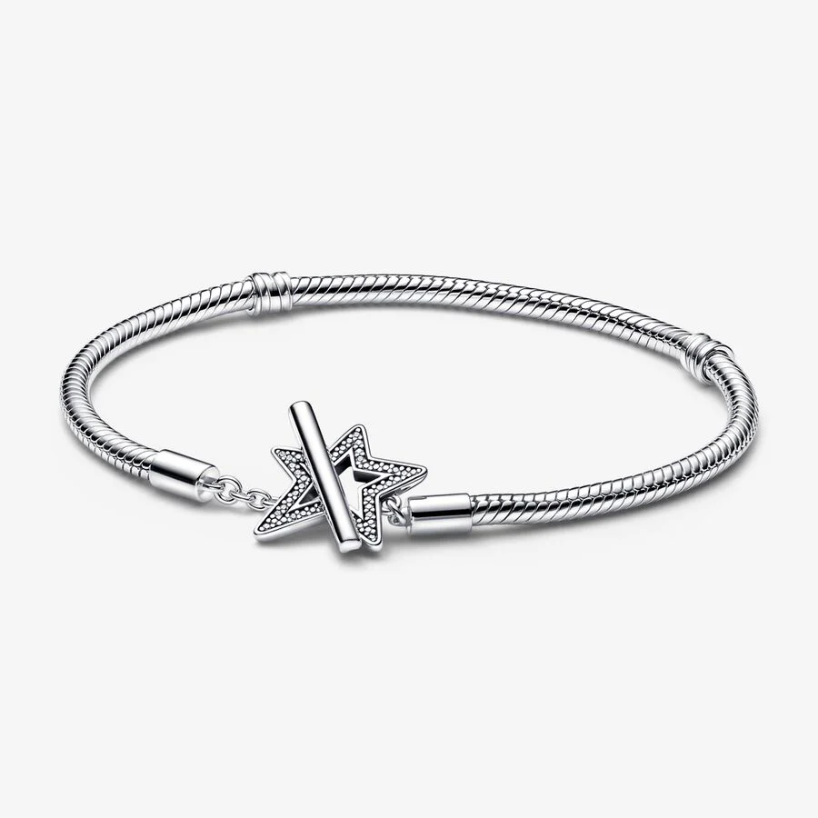 Pandora Asymmetric Star T-bar Snake Chain Bracelet
