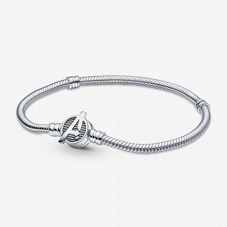 Pandora The Avengers Logo Clasp Snake Chain Bracelet