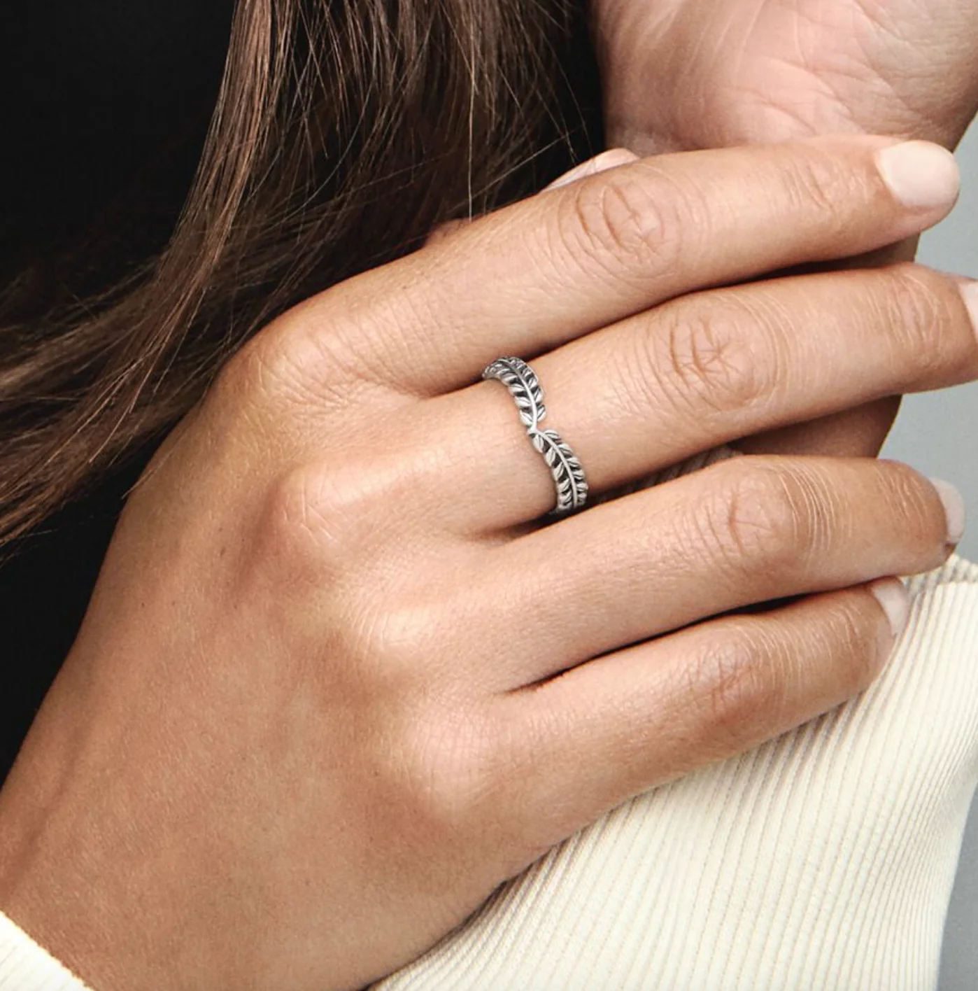 Pandora Wheat Grains Wishbone Ring - Image 4