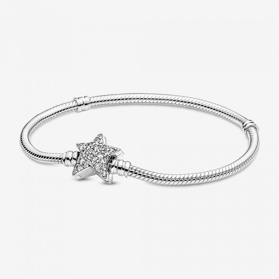 Pandora Asymmetric Star Clasp Snake Chain Bracelet