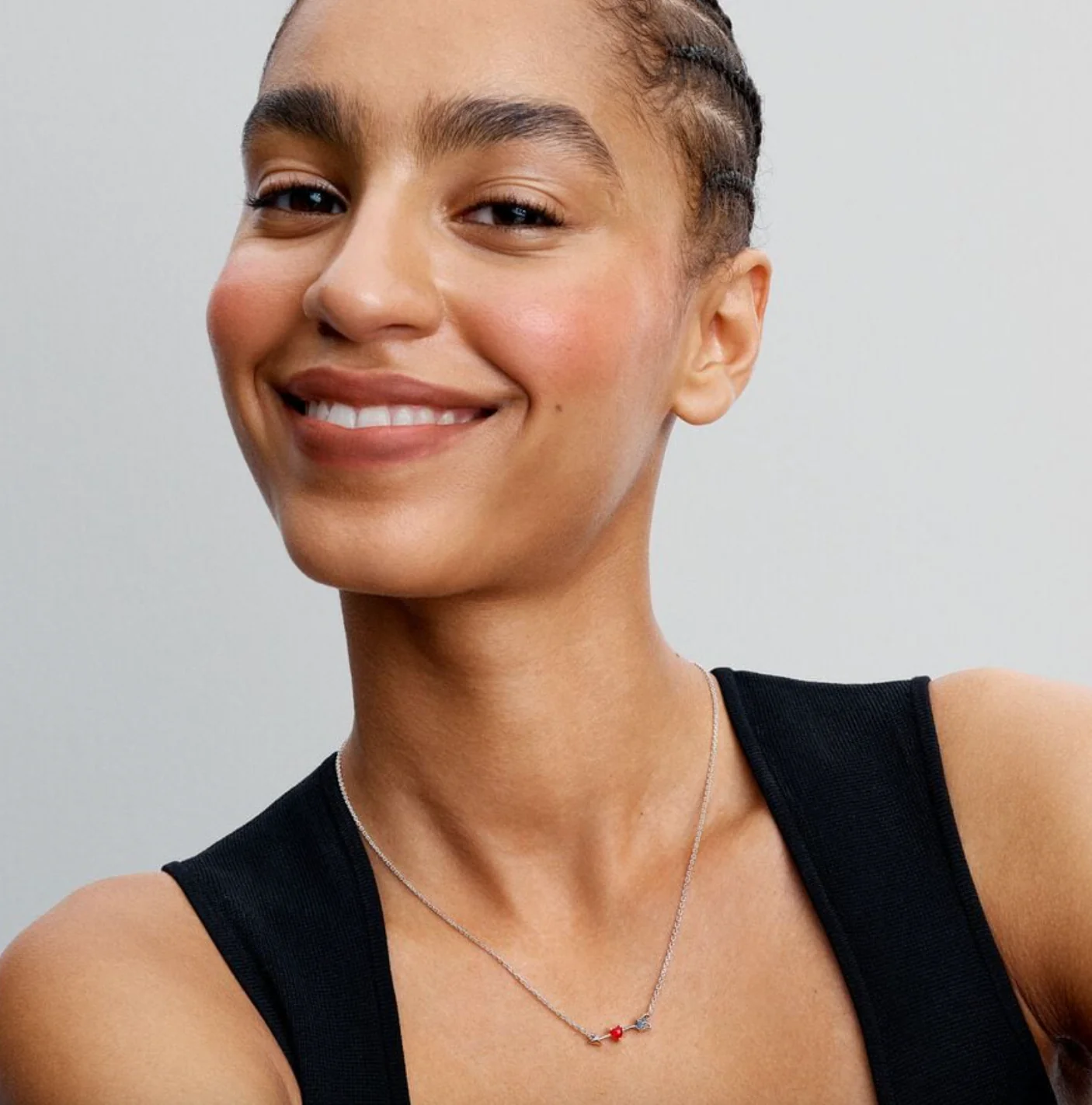 Pandora Arrow & Murano Glass Heart Necklace - Image 4